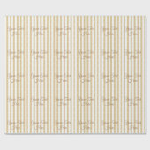 Gold & White Stripes Elegant Cadeaupapier (Vlak)