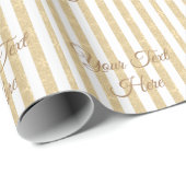 Gold & White Stripes Elegant Cadeaupapier (Rol Hoek)
