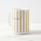 Gold & White Stripes Elegant Koffiemok (Voorkant links)