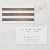 Gold White Stripes Hair Stylist Visitekaartjes (Voorkant / Achterkant)