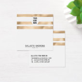 Gold White Stripes Logo Display Card Vierkante Visitekaartjes (Bureau)