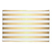 Gold White Stripes Pattern Kussensloop (Achterkant)