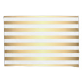 Gold White Stripes Pattern Kussensloop (Voorkant)