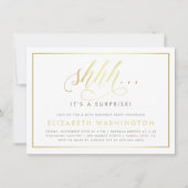 Gold & White Surprise - uitnodiging op feestdag (Voorkant)