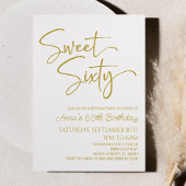 Gold White Sweet Sixty Minimal 60ste Verjaardagsfe Kaart
