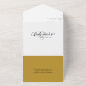 Gold White Swirls Foto 50th Wedding Jubileum All In One Uitnodiging (Buitenkant)