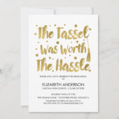 Gold & White Tassel-Afstuderen-kaart Kaart (Voorkant)
