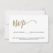 Gold White trouwwebsite zonder e-mail RSVP Kaartje (Voorkant)