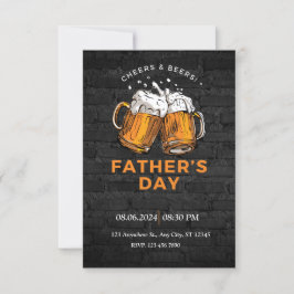 Gold White Vaderdag Invitation Kaart