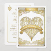 Gold White Vegas speelt Kaart samen met Invite (Voorkant / Achterkant)