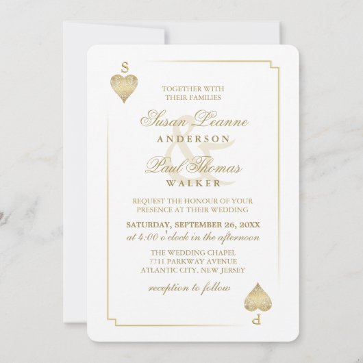 Gold White Vegas speelt Kaart samen met Invite (Achterkant)