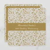 Gold White Vines Romantisch 50ste bruiloft Jubileu Kaart (Voorkant / Achterkant)