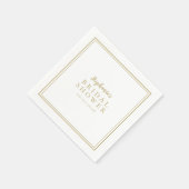 Gold White Vrijgezellenfeest Wedding Simple Modern Servet (Hoek)