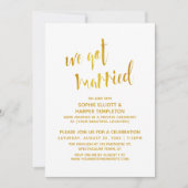 Gold & White We hebben gehuwde Typografie Celebrat Kaart (Voorkant)