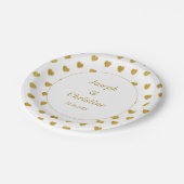 Gold White Wedding Hearts Pattern Bord (Gekanteld)