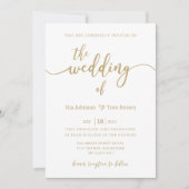 Gold & White Wedding Invitation Sjabloon Kaart (Voorkant)