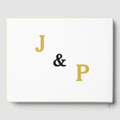 Gold White Wedding Monogram Gastenboek (Achterkant)