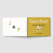 Gold White Wedding Monogram Gastenboek (Volledig)