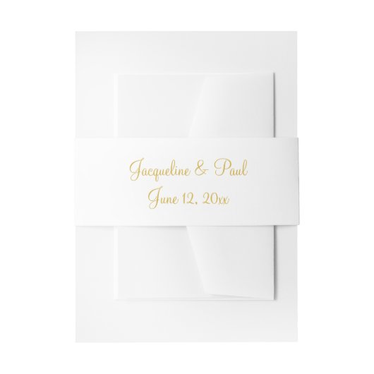 Gold White Wedding Monogram Uitnodigingen Wikkel (Voorkant Voorbeeld)