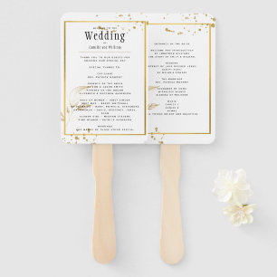 GOLD White Wedding Programme Handwaaier