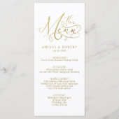 Gold White Whimsical Elegant Calligraphy Menu (Voorkant)