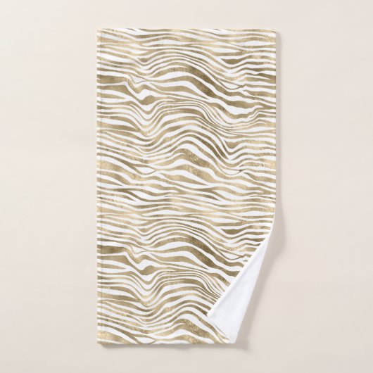 Gold White Zebra afdrukken Bad Handdoek (Handdoek)