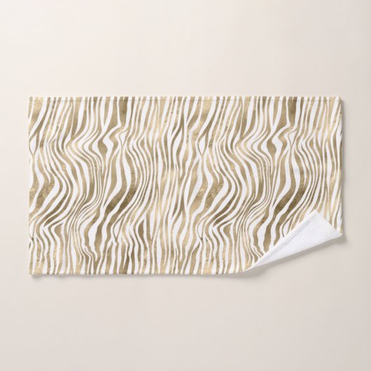 Gold White Zebra afdrukken Bad Handdoek (Handdoek)