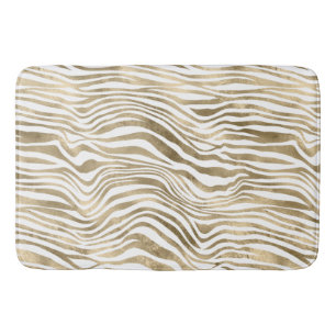 Gold White Zebra afdrukken   Badmat