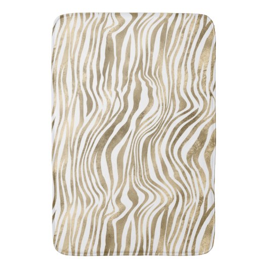  Gold White Zebra afdrukken   Badmat (Voorkant Verticaal)
