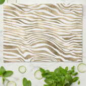 Gold White Zebra afdrukken Theedoek (Gevouwen)