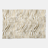 Gold White Zebra afdrukken Theedoek (Horizontaal)