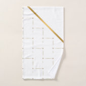 GOLD WHITTERNED PANEL BATHROOM TOWEL SET BAD HANDDOEK (Handdoek)