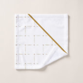 GOLD WHITTERNED PANEL BATHROOM TOWEL SET BAD HANDDOEK (Wasdoekje)