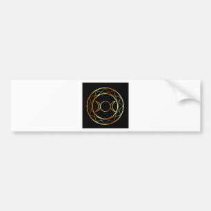 Gold Wiccan symbool Triple Goddess Bumpersticker