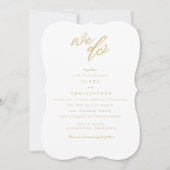 Gold wij doen Script Beach Wedding Invite Kaart (Voorkant)