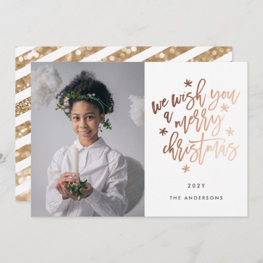 Gold Wij wensen u een prettige kerstfeestdag-Kaart Feestdagenkaart (Voorkant / Achterkant)