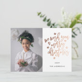 Gold Wij wensen u een prettige kerstfeestdag-Kaart Feestdagenkaart (Staand voorkant)