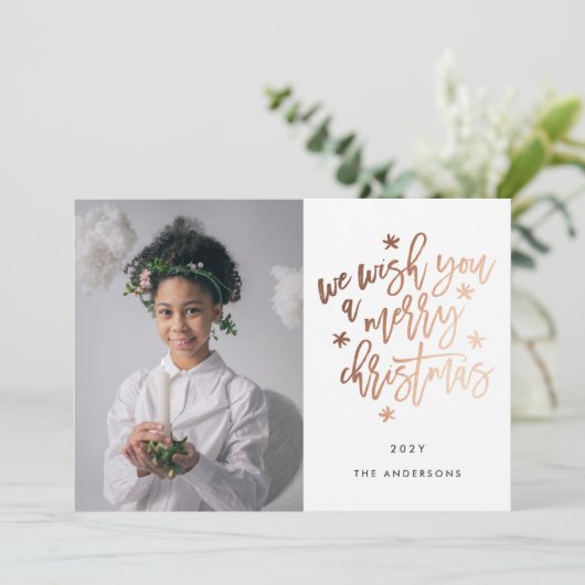 Gold Wij wensen u een prettige kerstfeestdag-Kaart Feestdagenkaart (Staand voorkant)