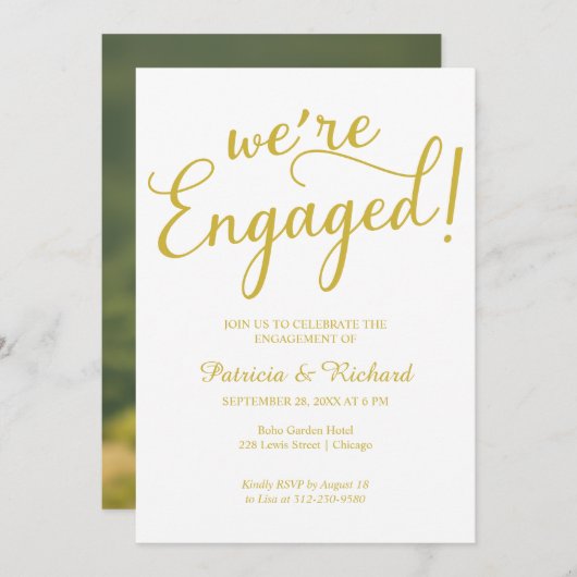 Gold Wij zijn een uitnodiging van de Engagement Pa (Voorkant / Achterkant)