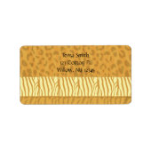 Gold Wild Animal Fur Pattern Etiket (Voorkant)