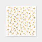 Gold Wild Monkey Tropical Oerwoud Servet (Voorkant)