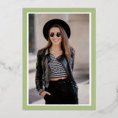 Gold Wildflower Afstuderen foto op achterzijde Folie Uitnodiging (Achterkant)