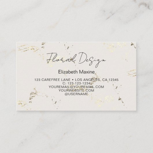 Gold Wildflower Boho Visitekaartje (Achterkant)