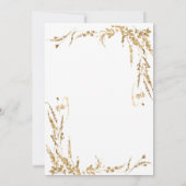 Gold Wildflower Calligraphy Wedding Invitation Kaart (Achterkant)