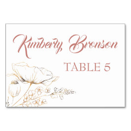 Gold Wildflower Individuele gastnamen Table Kaart