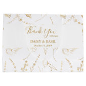 Gold Wildflower Sketch Bridal Party Dank u Groot Cadeauzakje (Achterkant)