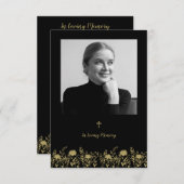 Gold Wildflowers & In Loving Memory Quote Funeral (Voorkant / Achterkant)