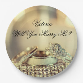 Gold Will you Marge Me proposal Name Script Papieren Bordje