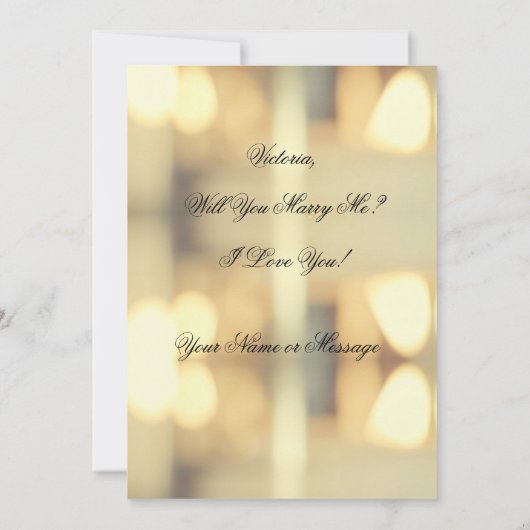 Gold Will You Marry Me Name proposal Invision Kaart (Achterkant)