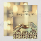 Gold Will You Marry Me Name proposal Invision Kaart (Voorkant / Achterkant)